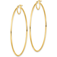 14K Yellow Gold Polished Fancy Hoop Earrings - 57.7mm Length, 54.3mm Width by 0