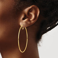 14K Yellow Gold Polished Fancy Hoop Earrings - 57.7mm Length, 54.3mm Width by 0