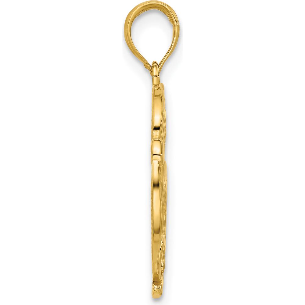 14K Yellow Gold Polished Fancy Hummingbird Charm - 26mm Length by Oro Pregiato