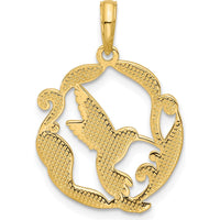 14K Yellow Gold Polished Fancy Hummingbird Charm - 26mm Length by Oro Pregiato