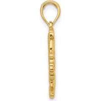 14K Yellow Gold Polished Fancy Hummingbird Pendant Charm - Nature-Inspired Design by Oro Pregiato