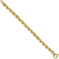 14K Yellow Gold Polished Fancy Knife-edge Rolo Link Bracelet - 8" Length by 0