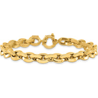 14K Yellow Gold Polished Fancy Knife-edge Rolo Link Bracelet - 8" Length by 0