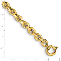 14K Yellow Gold Polished Fancy Knife-edge Rolo Link Bracelet - 8" Length by 0