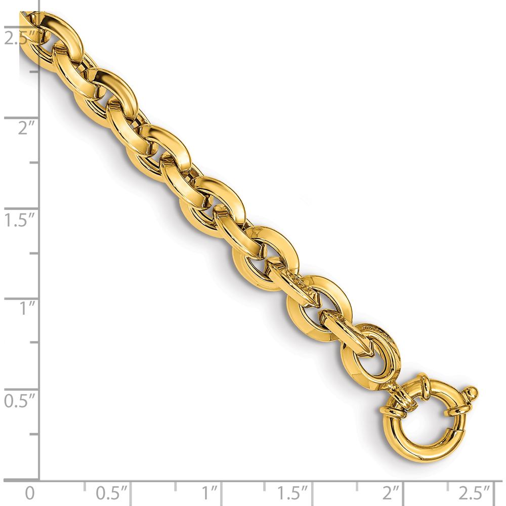 14K Yellow Gold Polished Fancy Knife-edge Rolo Link Bracelet - 8" Length by 0