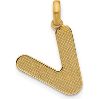 14K Yellow Gold Polished Fancy Letter V Pendant by Oro Pregiato
