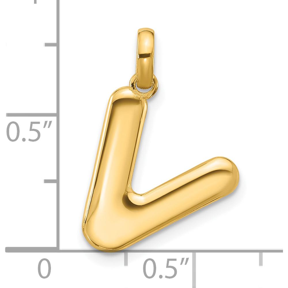 14K Yellow Gold Polished Fancy Letter V Pendant by Oro Pregiato