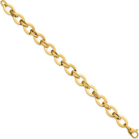 14K Yellow Gold Polished Fancy Link 10.8mm Lightweight Bracelet - 7.75" by 0