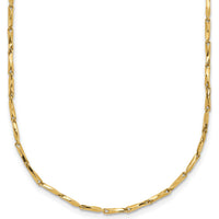 14K Yellow Gold Polished Fancy Link 17" Necklace with Diamond-Cut Texture by 0