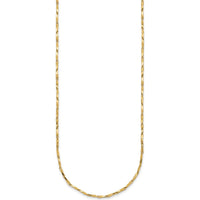 14K Yellow Gold Polished Fancy Link 17" Necklace with Diamond-Cut Texture by 0