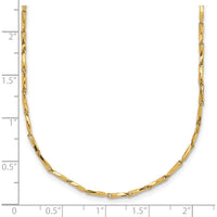 14K Yellow Gold Polished Fancy Link 17" Necklace with Diamond-Cut Texture by 0