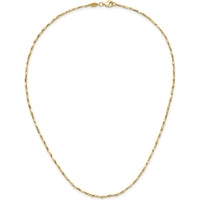 14K Yellow Gold Polished Fancy Link 17" Necklace with Diamond-Cut Texture by 0
