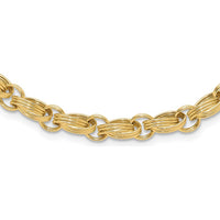 14K Yellow Gold Polished Fancy Link 4.8mm Oval Chain Necklace - 18" Length by 0