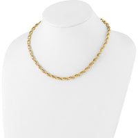 14K Yellow Gold Polished Fancy Link 4.8mm Oval Chain Necklace - 18" Length by 0