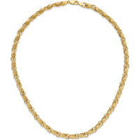 14K Yellow Gold Polished Fancy Link 4.8mm Oval Chain Necklace - 18" Length by 0