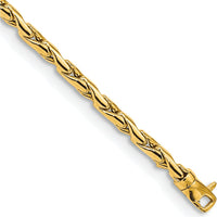 14K Yellow Gold Polished Fancy Link 7.5" Bracelet - Elegant Lightweight Chain by 0