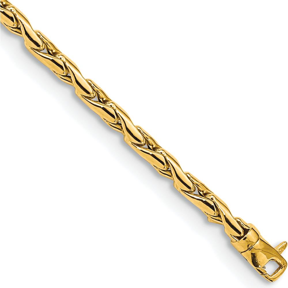 14K Yellow Gold Polished Fancy Link 7.5" Bracelet - Elegant Lightweight Chain by 0
