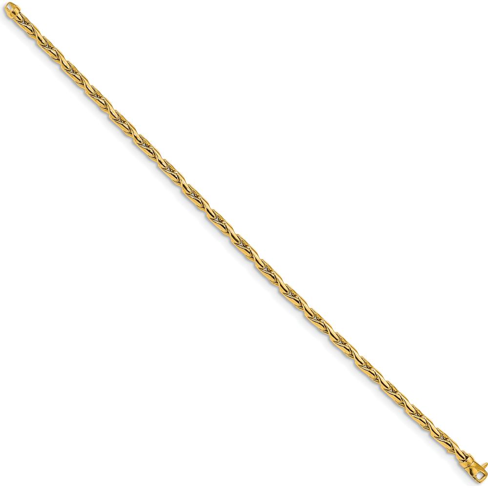 14K Yellow Gold Polished Fancy Link 7.5" Bracelet - Elegant Lightweight Chain by 0