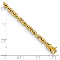 14K Yellow Gold Polished Fancy Link 7.5" Bracelet - Elegant Lightweight Chain by 0