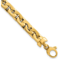 14K Yellow Gold Polished Fancy Link Bracelet - 7.5" Length, 6.95mm Width by 0