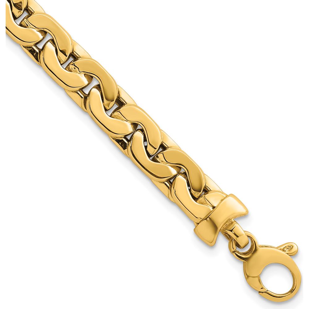 14K Yellow Gold Polished Fancy Link Bracelet - 7.5" Length, 6.95mm Width by 0