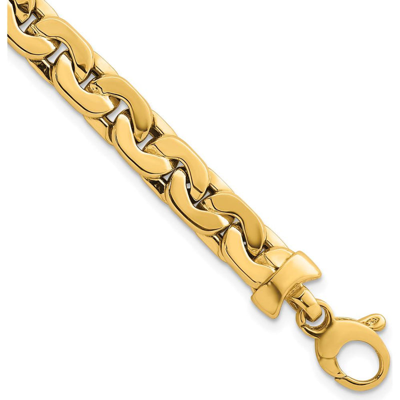 14K Yellow Gold Polished Fancy Link Bracelet - 7.5" Length, 6.95mm Width by 0