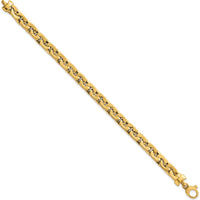 14K Yellow Gold Polished Fancy Link Bracelet - 7.5" Length, 6.95mm Width by 0