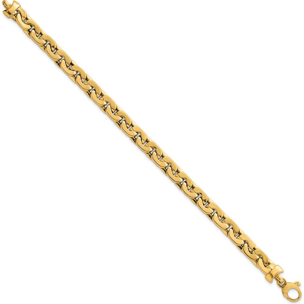 14K Yellow Gold Polished Fancy Link Bracelet - 7.5" Length, 6.95mm Width by 0
