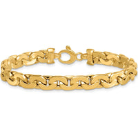 14K Yellow Gold Polished Fancy Link Bracelet - 7.5" Length, 6.95mm Width by 0