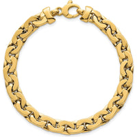 14K Yellow Gold Polished Fancy Link Bracelet - 7.5" Length, 6.95mm Width by 0