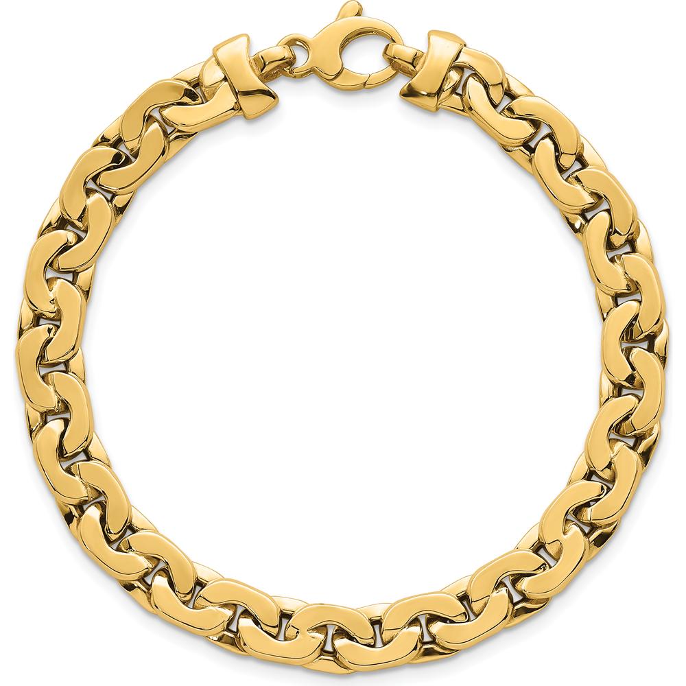 14K Yellow Gold Polished Fancy Link Bracelet - 7.5" Length, 6.95mm Width by 0