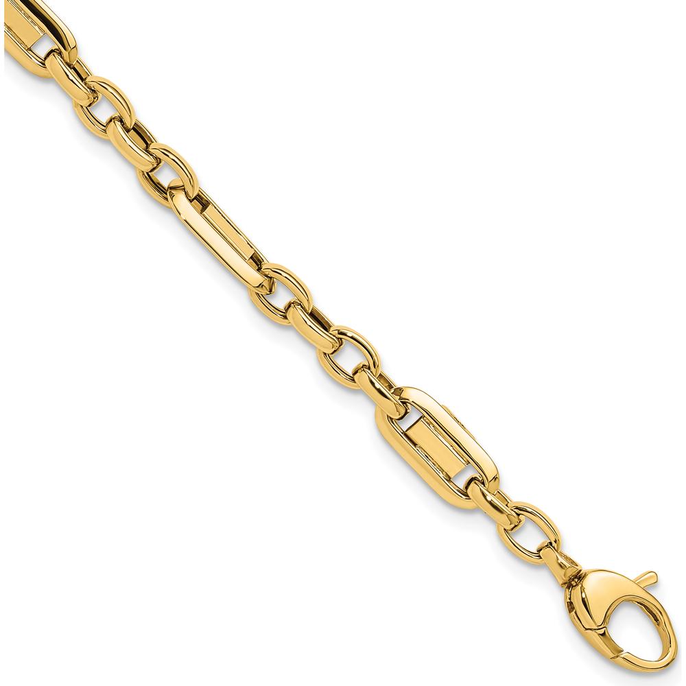 14K Yellow Gold Polished Fancy Link Bracelet - 7.5" Length by 0