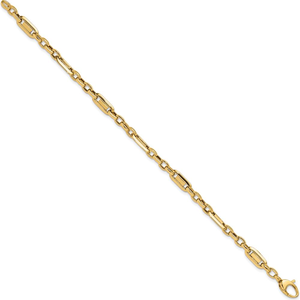 14K Yellow Gold Polished Fancy Link Bracelet - 7.5" Length by 0