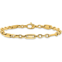 14K Yellow Gold Polished Fancy Link Bracelet - 7.5" Length by 0