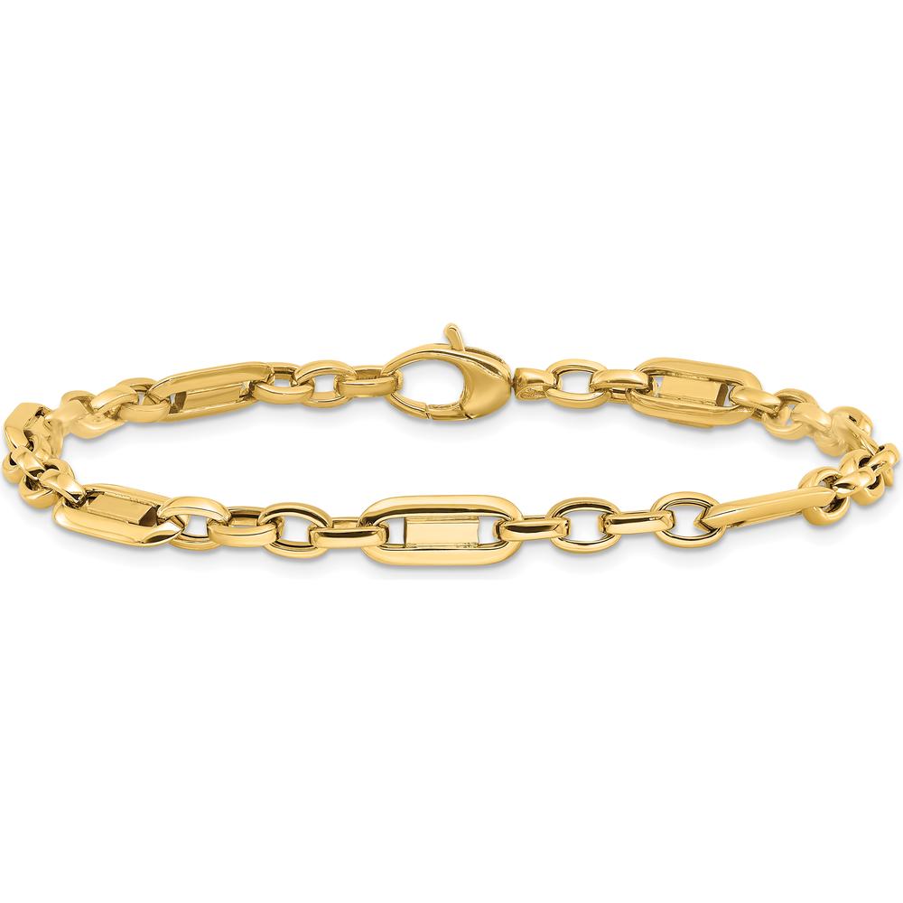 14K Yellow Gold Polished Fancy Link Bracelet - 7.5" Length by 0