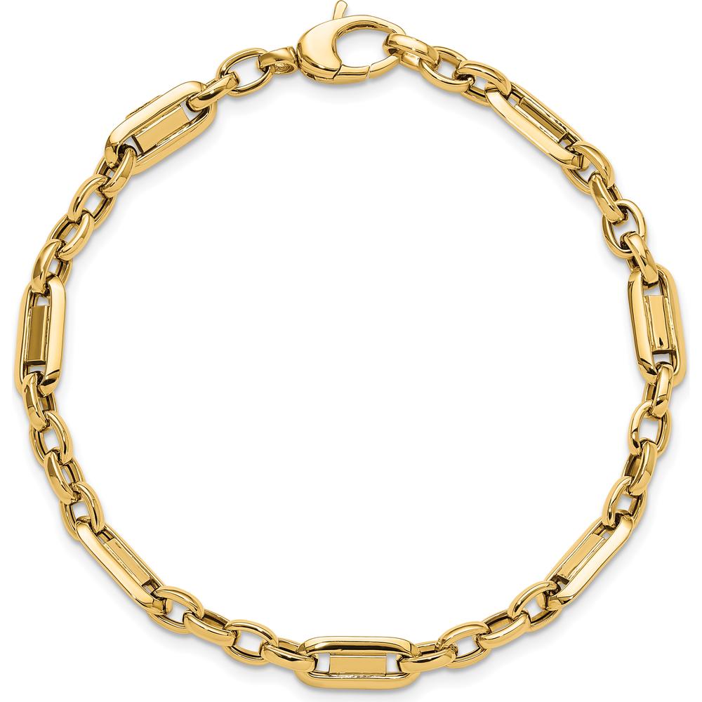 14K Yellow Gold Polished Fancy Link Bracelet - 7.5" Length by 0