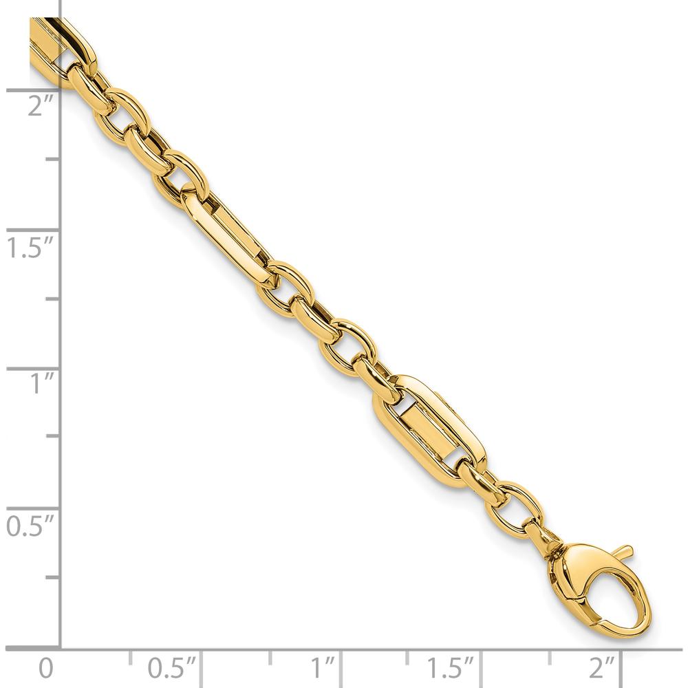 14K Yellow Gold Polished Fancy Link Bracelet - 7.5" Length by 0