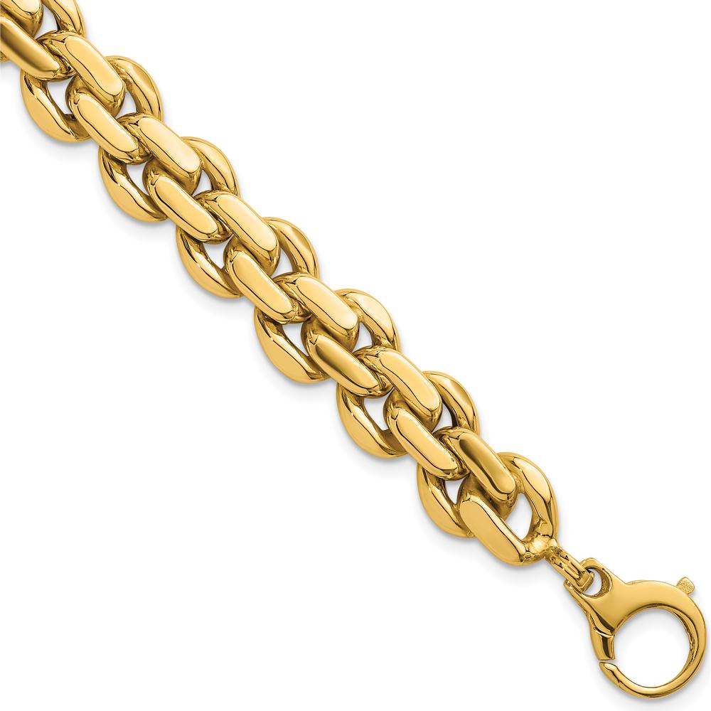 14K Yellow Gold Polished Fancy Link Bracelet - 7.5" Length by 0