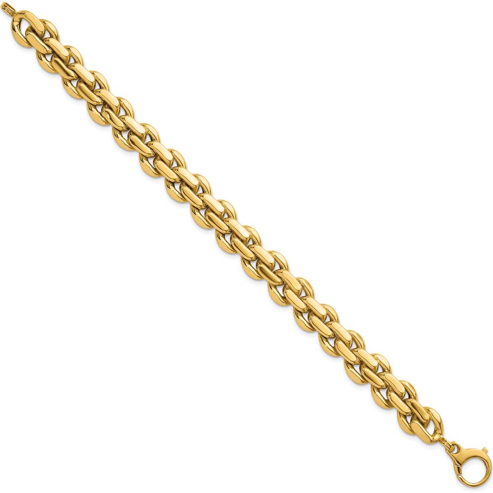 14K Yellow Gold Polished Fancy Link Bracelet - 7.5" Length by 0
