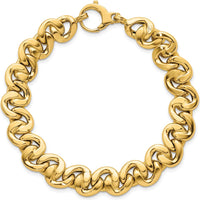 14K Yellow Gold Polished Fancy Link Bracelet - 7.5" Length by 0