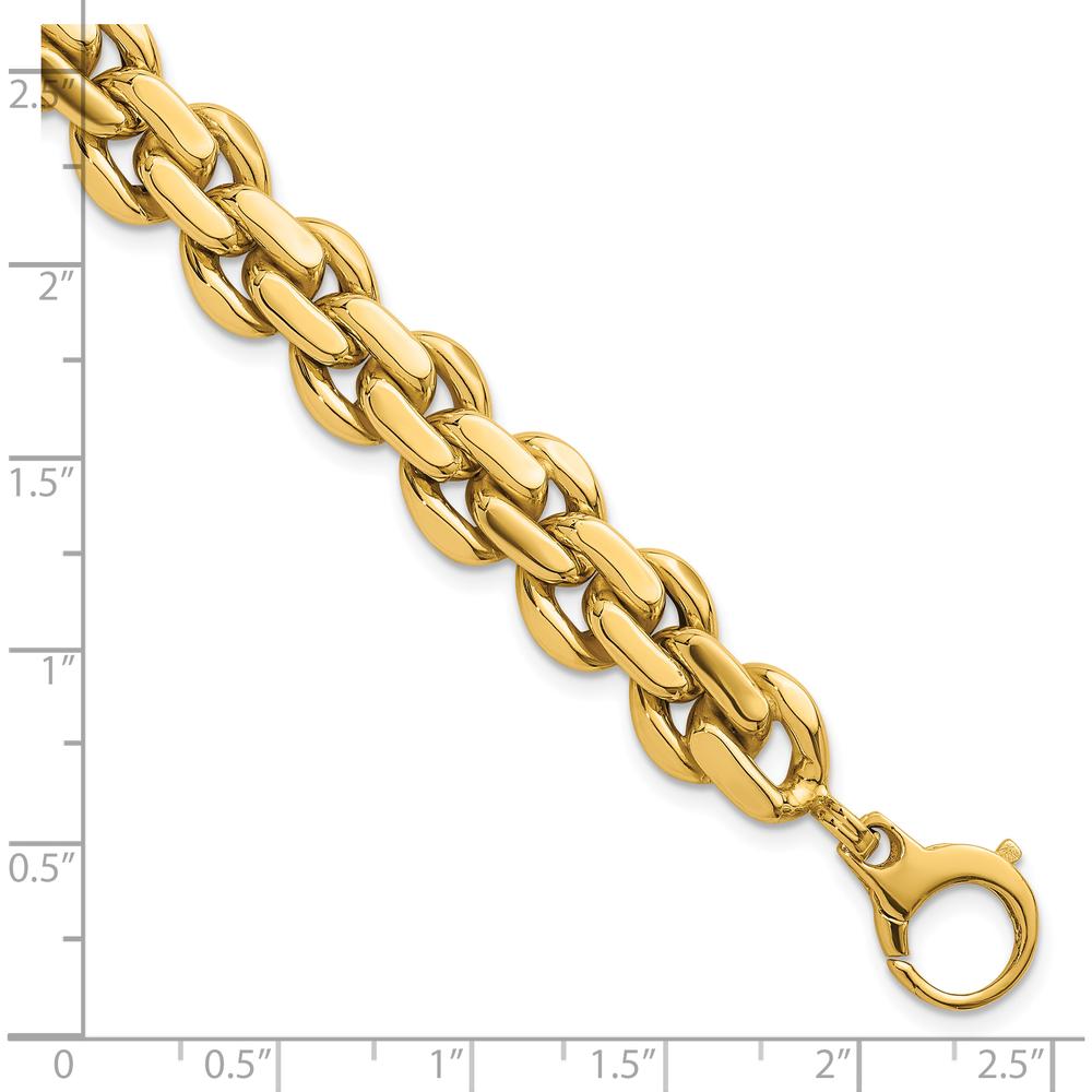14K Yellow Gold Polished Fancy Link Bracelet - 7.5" Length by 0