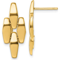 14K Yellow Gold Polished Fancy Link Geometric Dangle Earrings - 25.3mm Length by 0