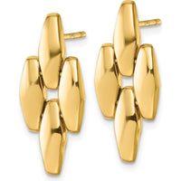 14K Yellow Gold Polished Fancy Link Geometric Dangle Earrings - 25.3mm Length by 0