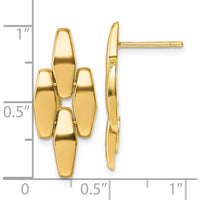14K Yellow Gold Polished Fancy Link Geometric Dangle Earrings - 25.3mm Length by 0