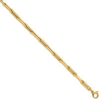 14K Yellow Gold Polished Fancy Long Link 7.5" Bracelet by 0