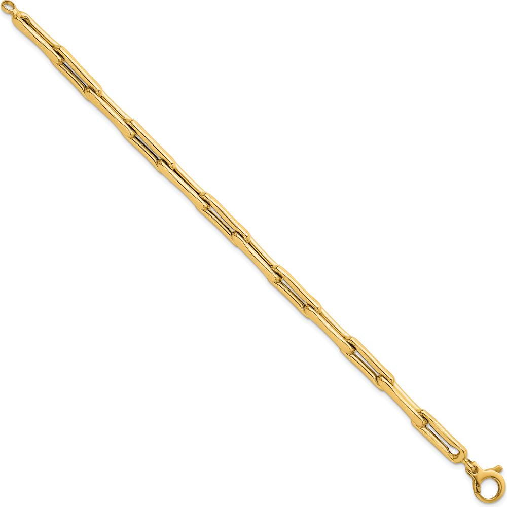 14K Yellow Gold Polished Fancy Long Link 7.5" Bracelet by 0