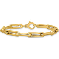 14K Yellow Gold Polished Fancy Long Link 7.5" Bracelet by 0