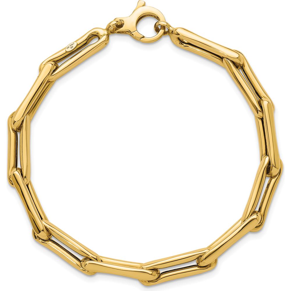 14K Yellow Gold Polished Fancy Long Link 7.5" Bracelet by 0