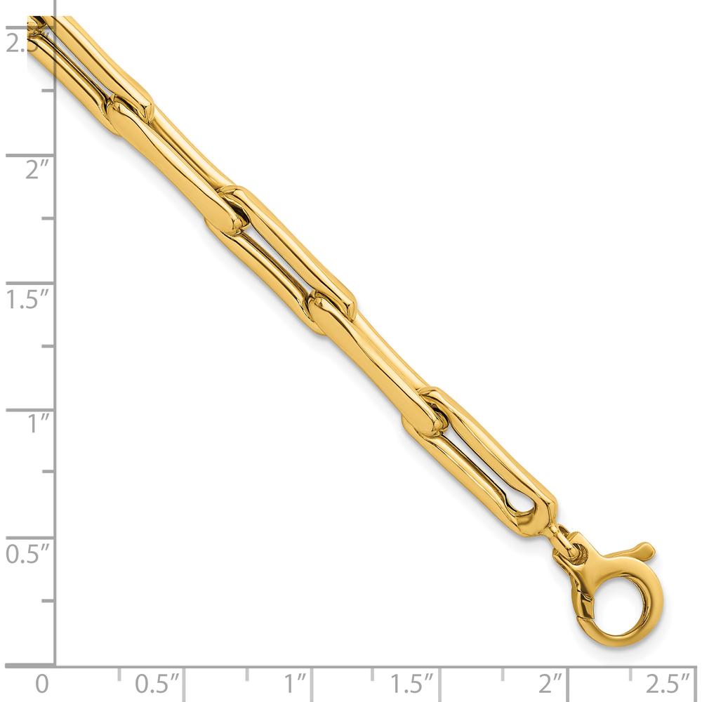 14K Yellow Gold Polished Fancy Long Link 7.5" Bracelet by 0
