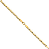 14K Yellow Gold Polished Fancy Oval Center Brick Link Bracelet - 7.5" Length by 0